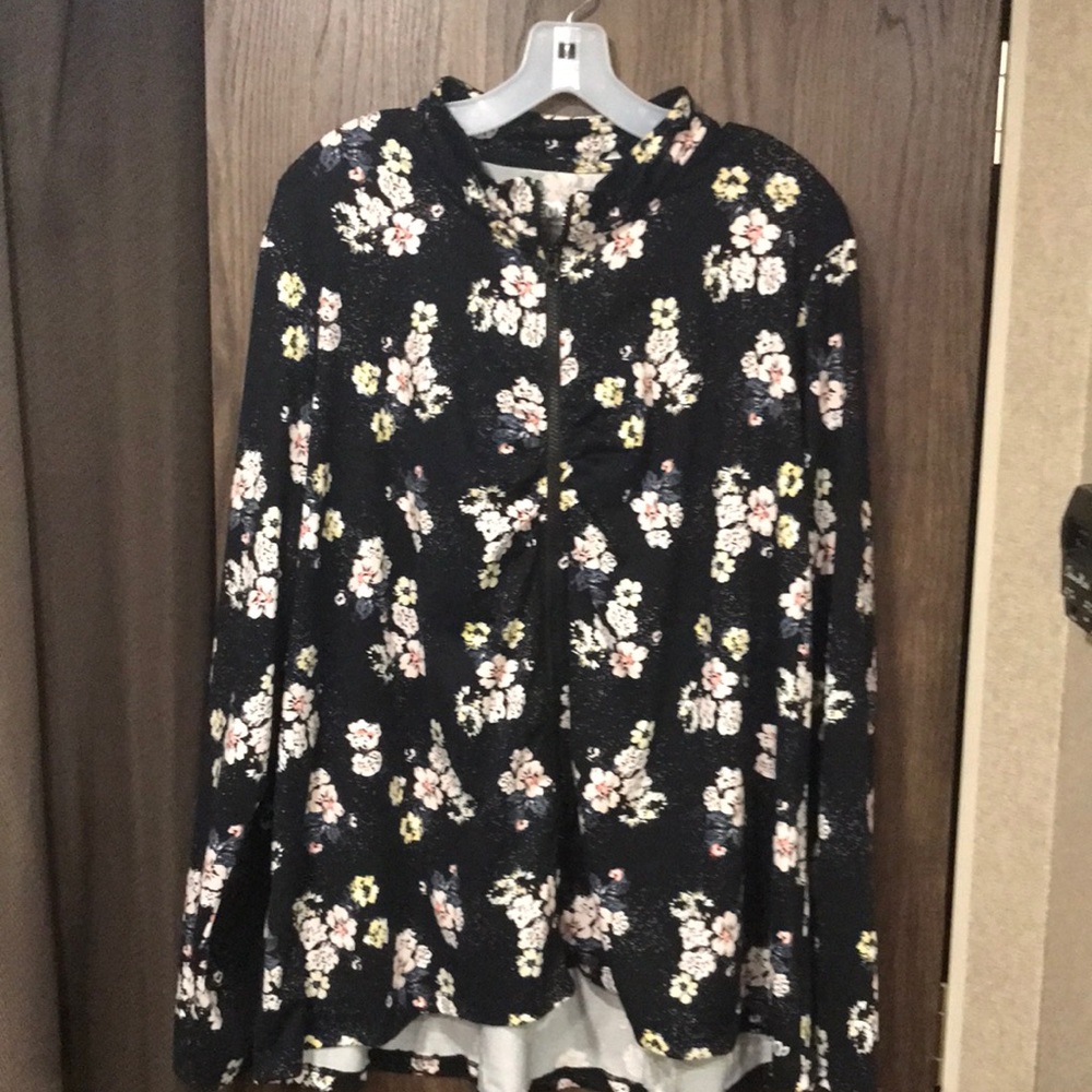 Floral full zippered jacket